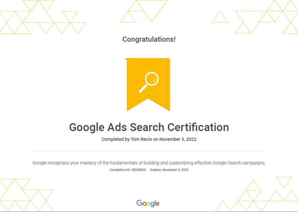 Google Ads Search Certification 202223